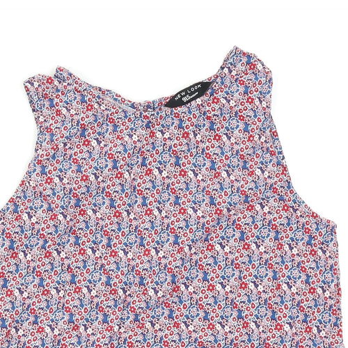 New Look Girls Blue Floral  Camisole Tank Size 12-13 Years