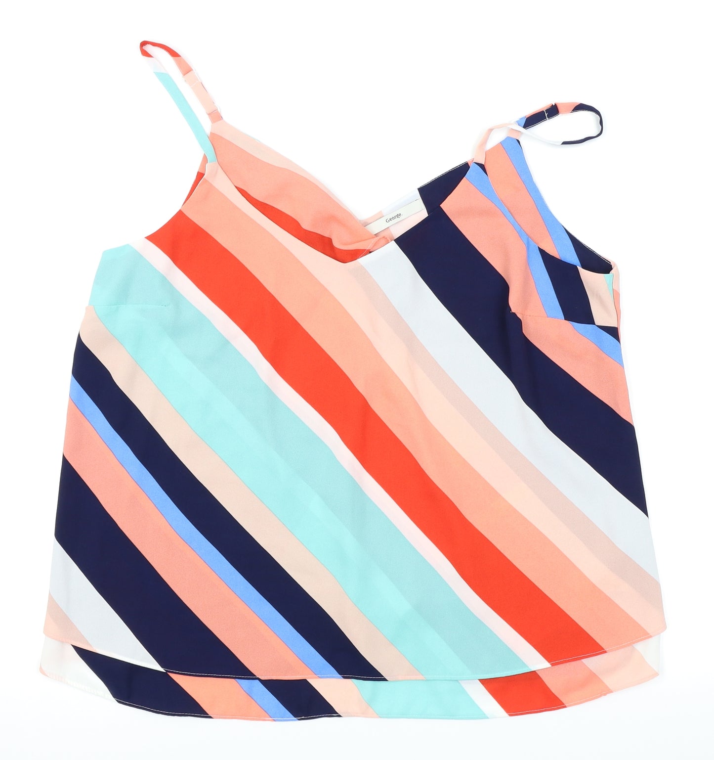 Asda George Womens Multicoloured Striped  Camisole Tank Size 16