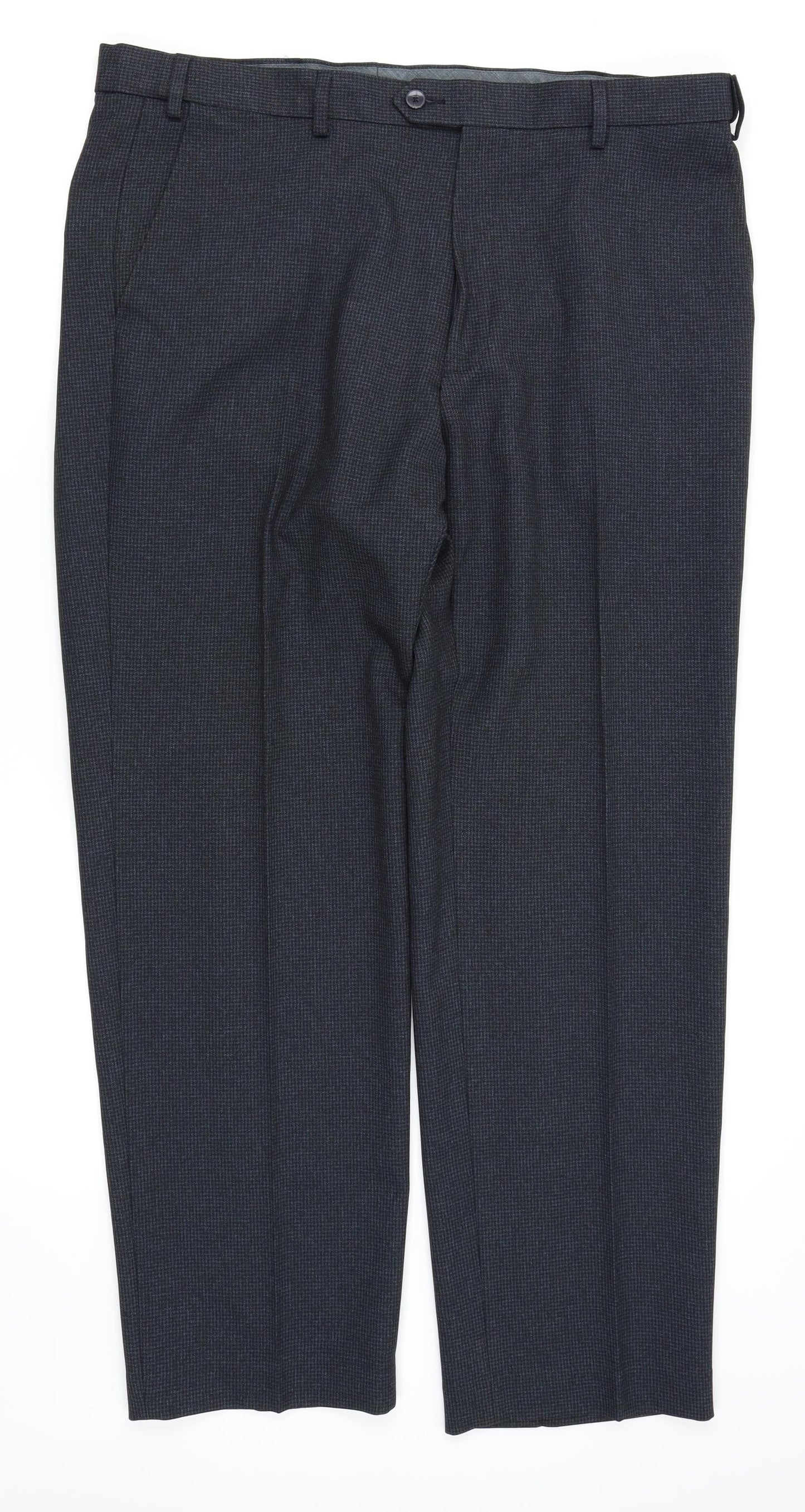M&S Mens Blue Houndstooth  Trousers  Size 38 in L29 in