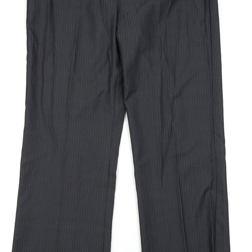 Asda George Womens Black Striped  Trousers  Size 14 L27 in