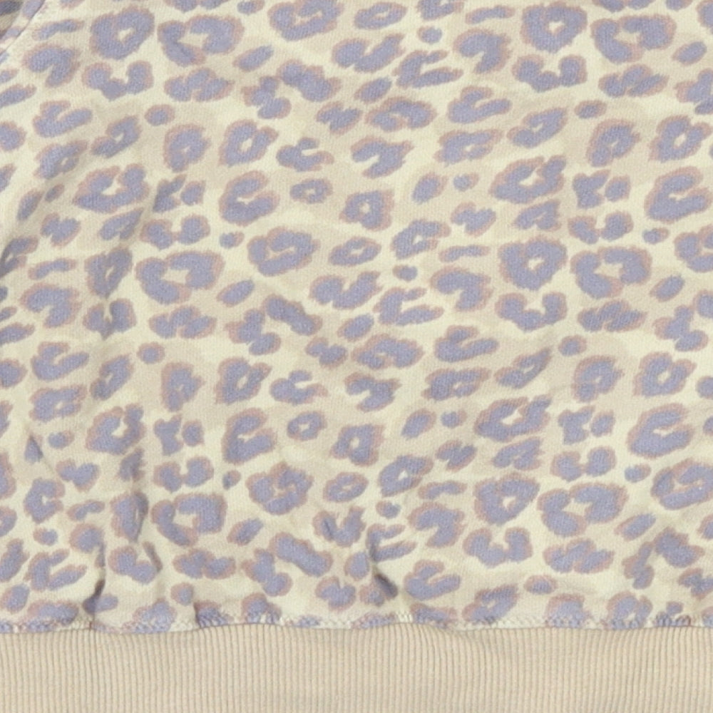 NEXT Girls Beige Animal Print  Pullover Jumper Size 7 Years