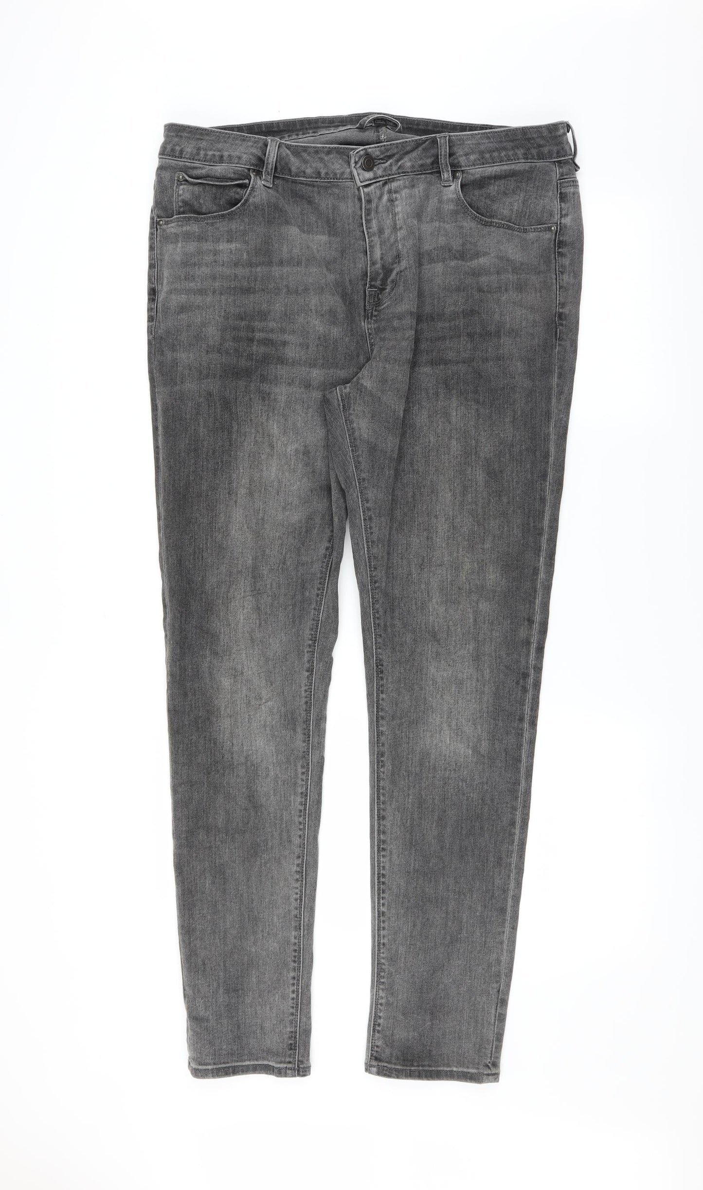 ASOS Mens Grey  Denim Straight Jeans Size 38 in L32 in