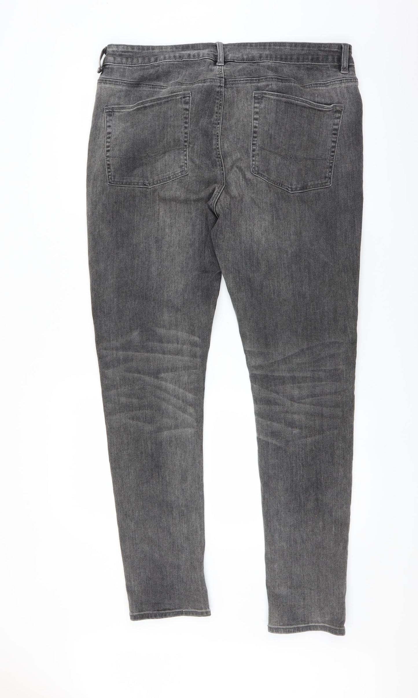 ASOS Mens Grey  Denim Straight Jeans Size 38 in L32 in