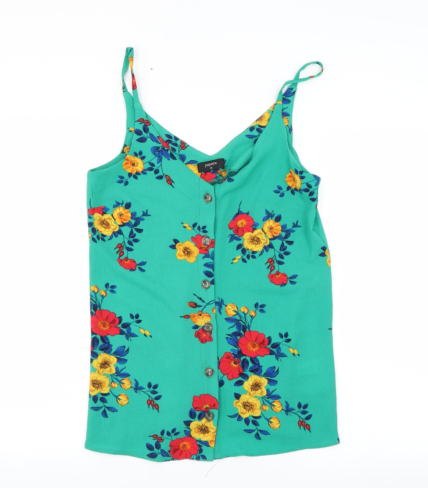 Matalan Womens Green Floral  Camisole Blouse Size 10
