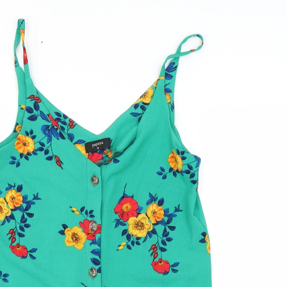 Matalan Womens Green Floral  Camisole Blouse Size 10