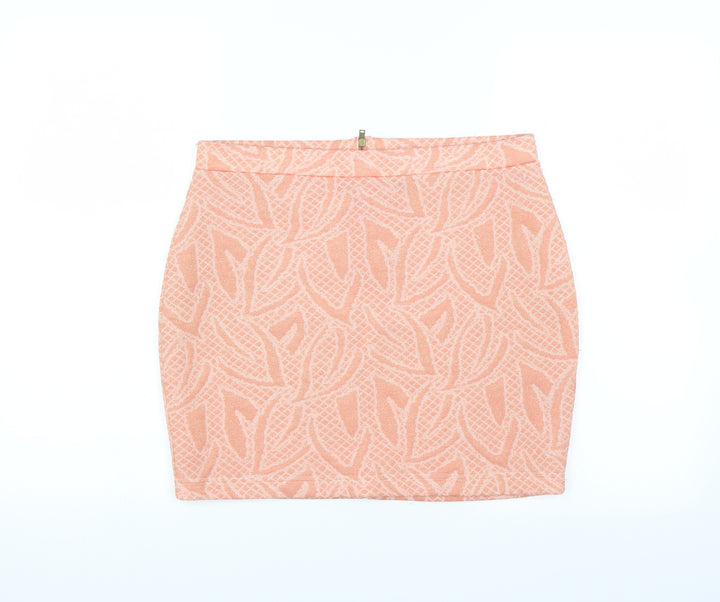 H&M Womens Pink Floral Mini Skirt Size M
