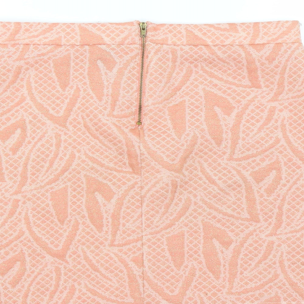 H&M Womens Pink Floral  Mini Skirt Size M