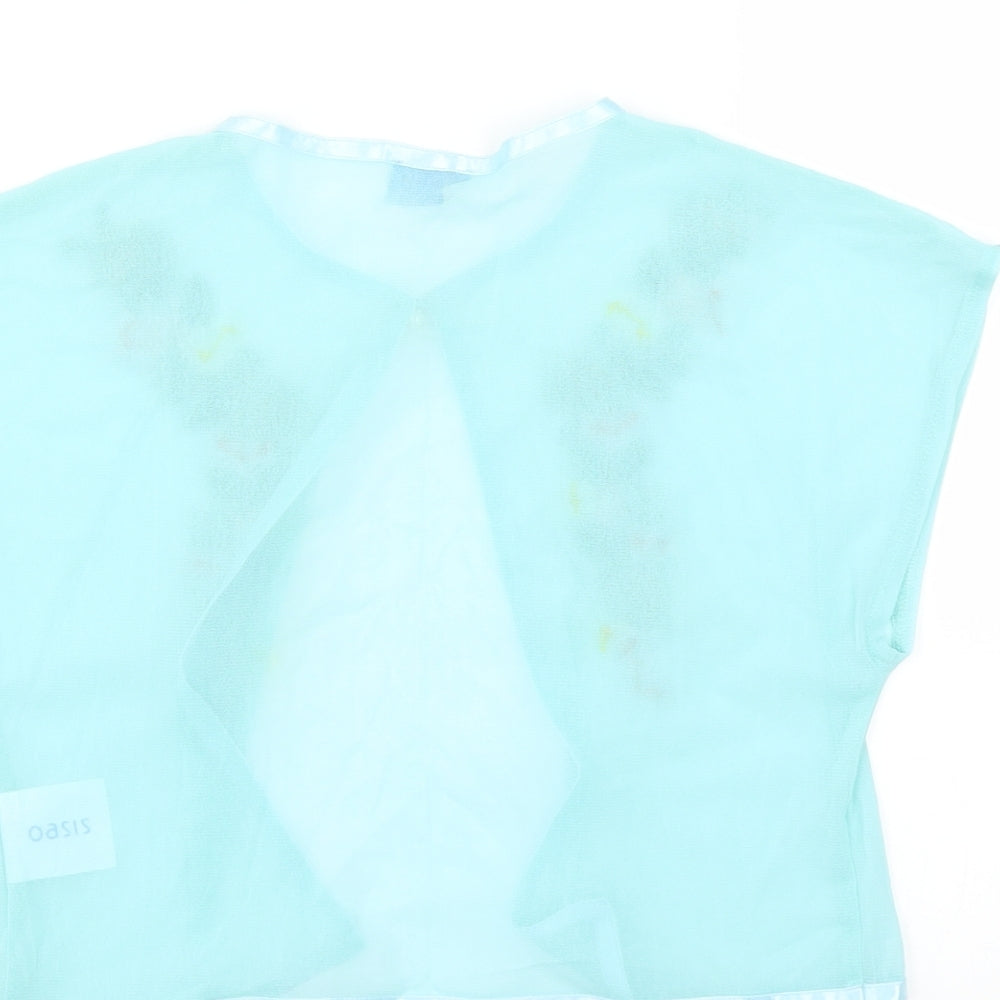 Oasis Womens Blue   Basic Blouse Size 12  - sheer shrug