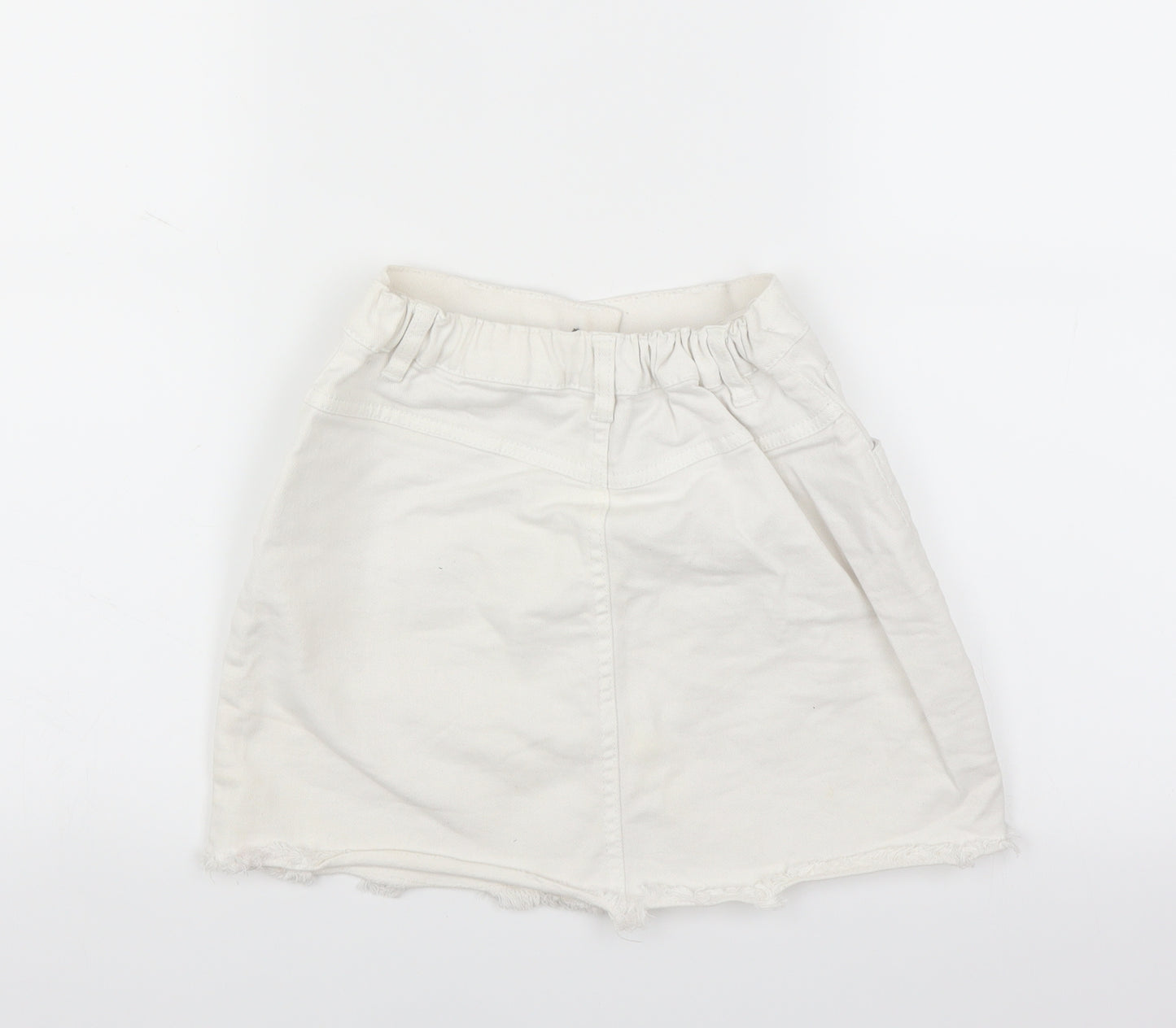F&F Girls White  Denim A-Line Skirt Size 10-11 Years