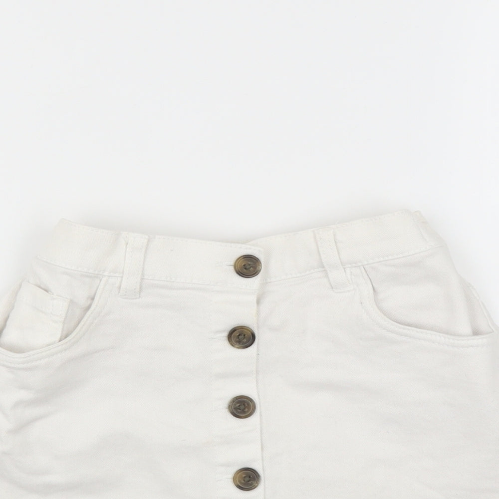 F&F Girls White  Denim A-Line Skirt Size 10-11 Years