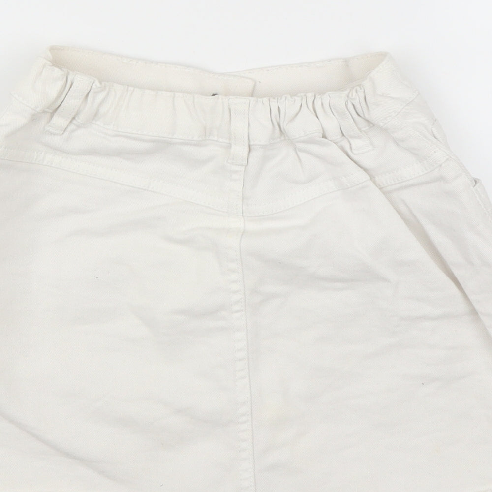 F&F Girls White  Denim A-Line Skirt Size 10-11 Years