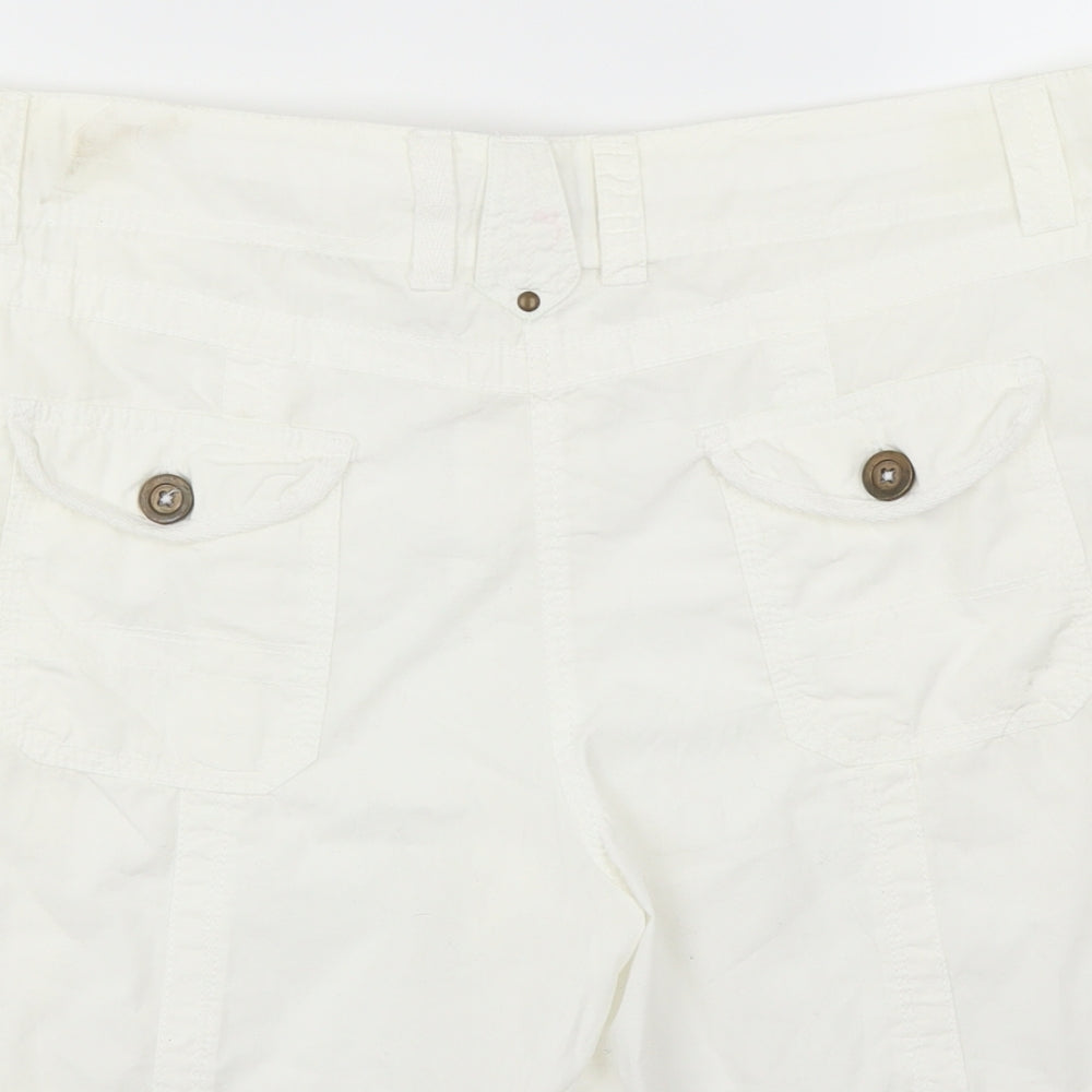 George Womens White   Cargo Shorts Size 14