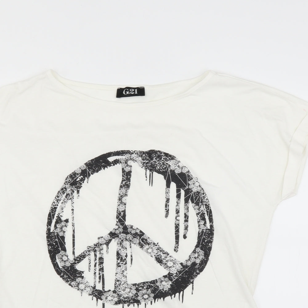 George Womens White   Basic T-Shirt Size 14