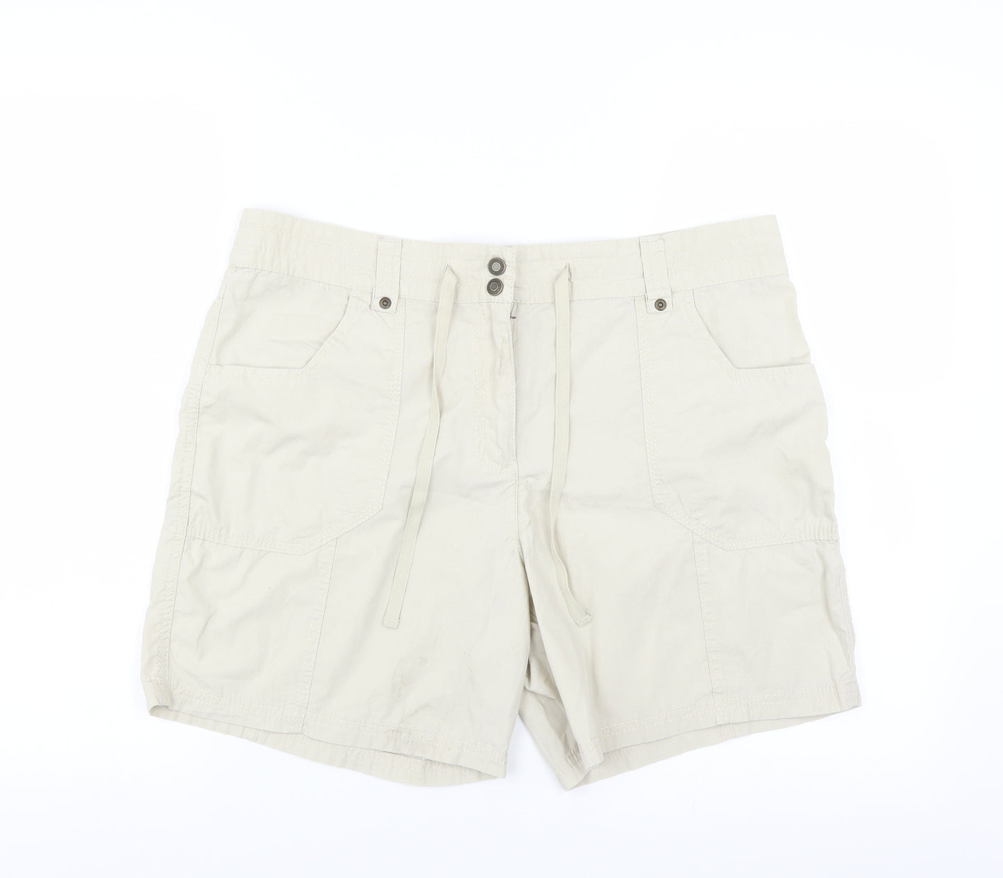 Marks and Spencer Womens Beige   Cargo Shorts Size 14
