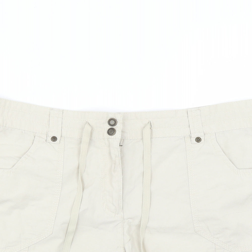 Marks and Spencer Womens Beige   Cargo Shorts Size 14