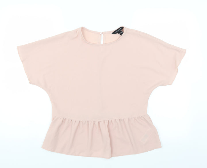 New Look Womens Pink Basic Blouse Size 6