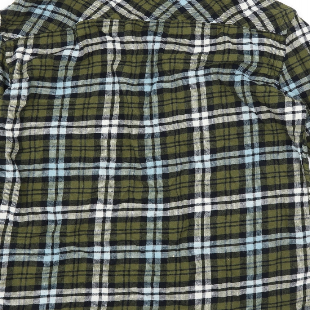 Blend Mens Green Plaid   Button-Up Size 2XL