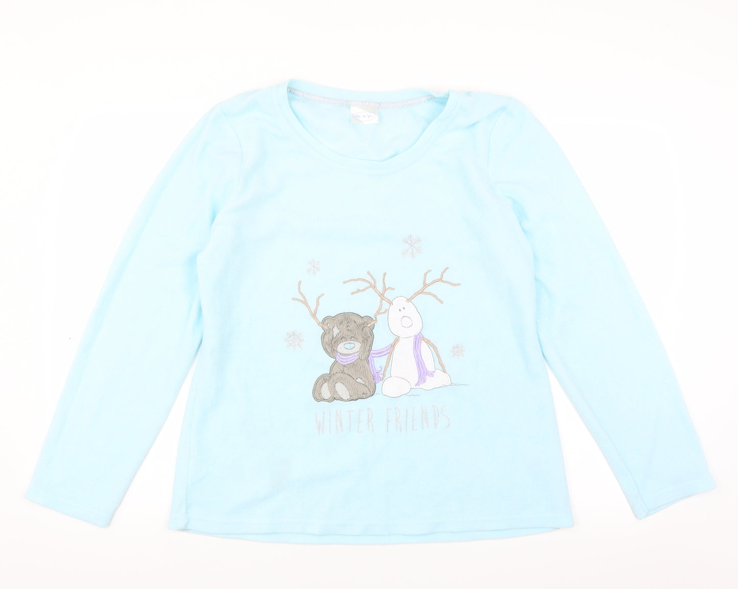 Sainsburys Womens Blue  Fleece Top Pyjama Top Size 16  - me to you
