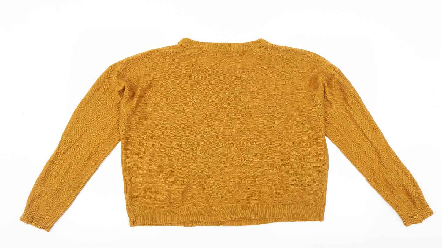 Brave Soul Womens Orange   Pullover Jumper Size L  - mustard colour