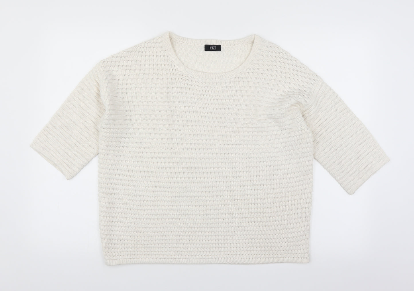 F&F Womens White   Pullover Jumper Size 12