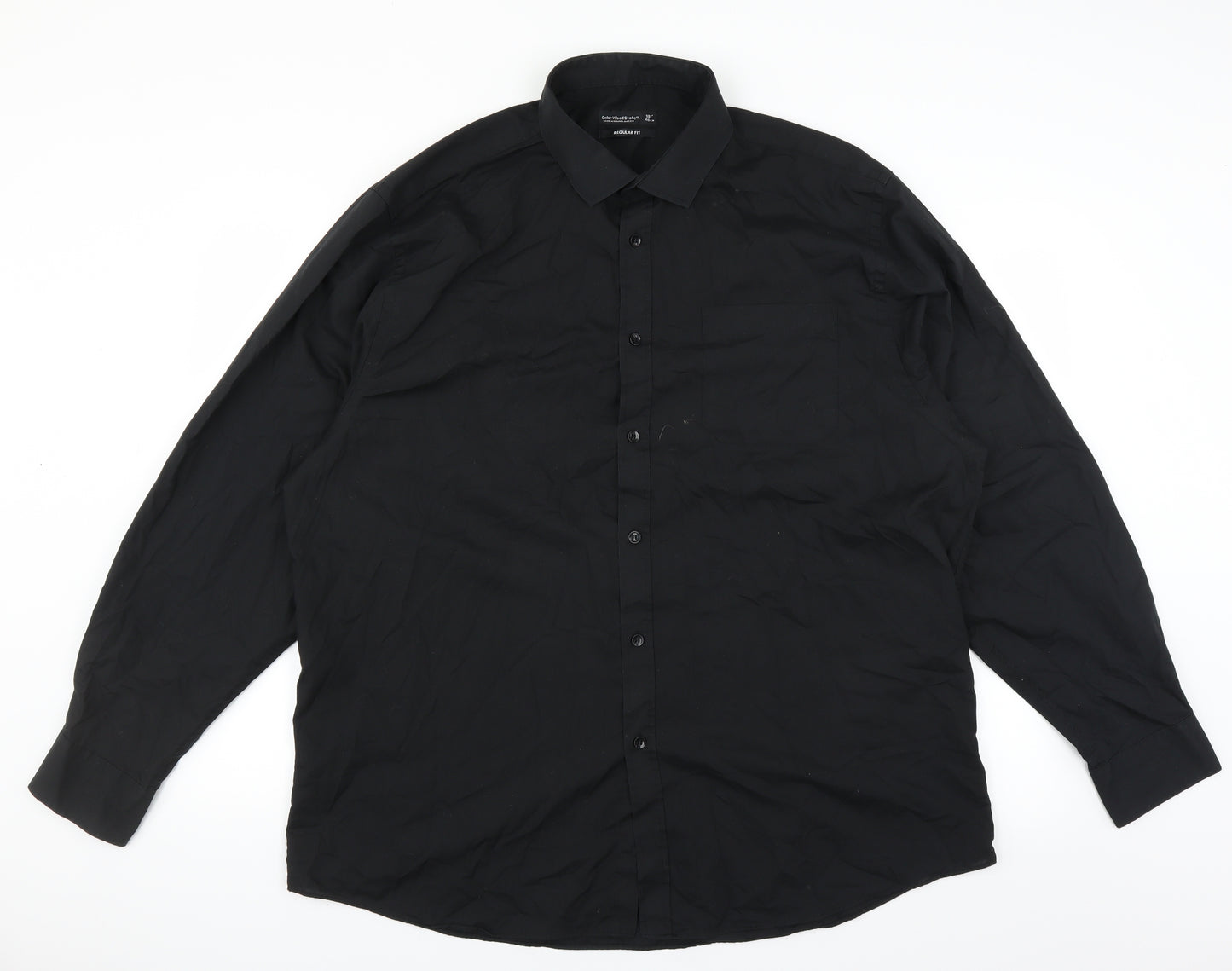 Cedar Wood State Mens Black    Dress Shirt Size 18