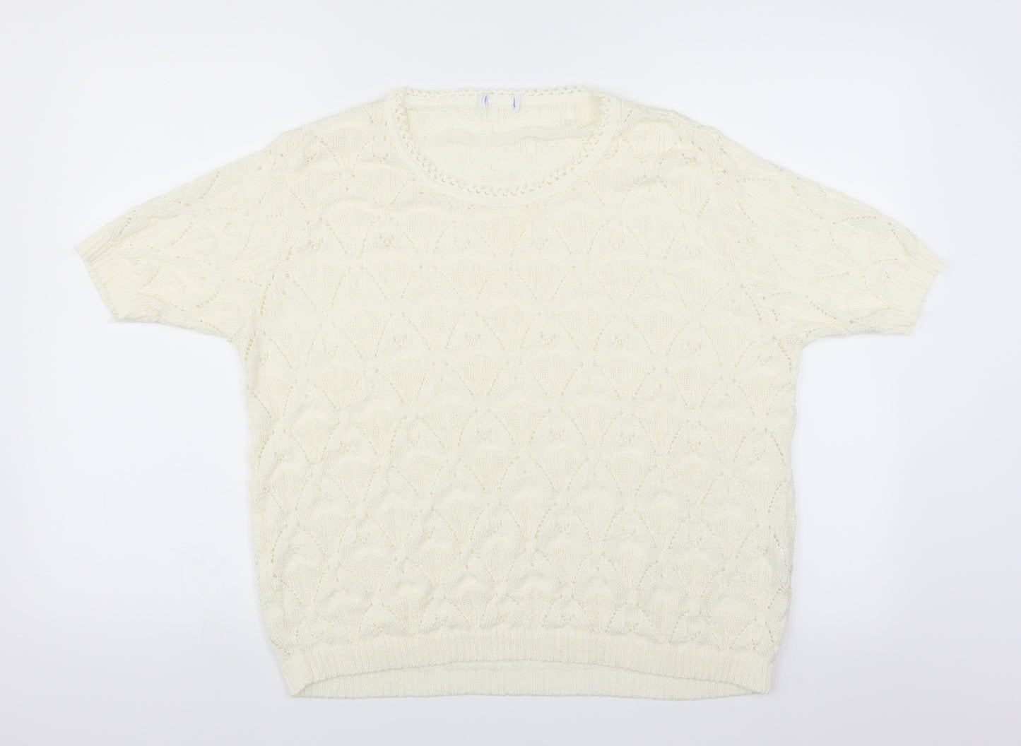 Preworn Womens Ivory   Pullover Jumper Size 18  - crochet detail