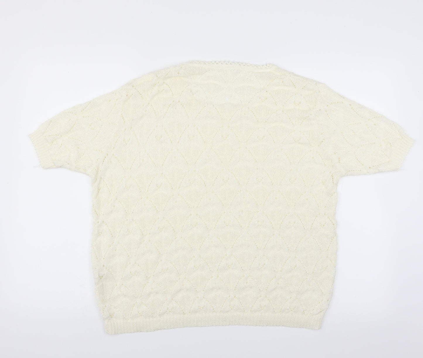 Preworn Womens Ivory   Pullover Jumper Size 18  - crochet detail