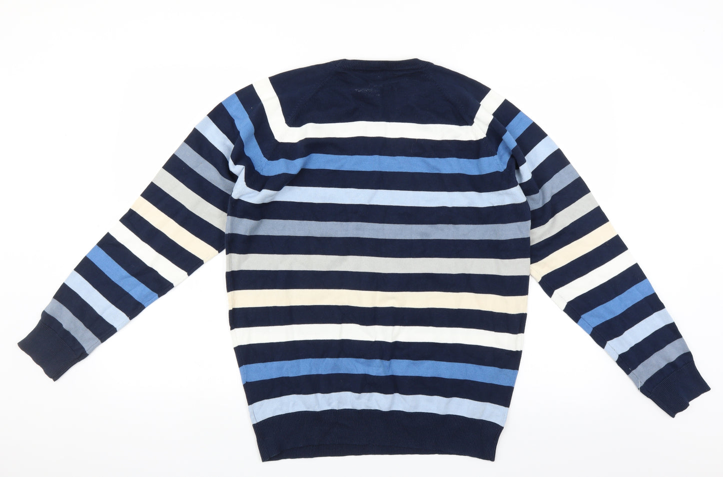 Daniel Reed Mens Blue Striped  Pullover Jumper Size M