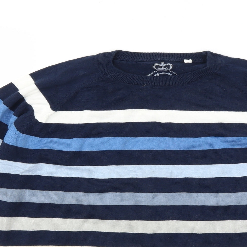 Daniel Reed Mens Blue Striped  Pullover Jumper Size M