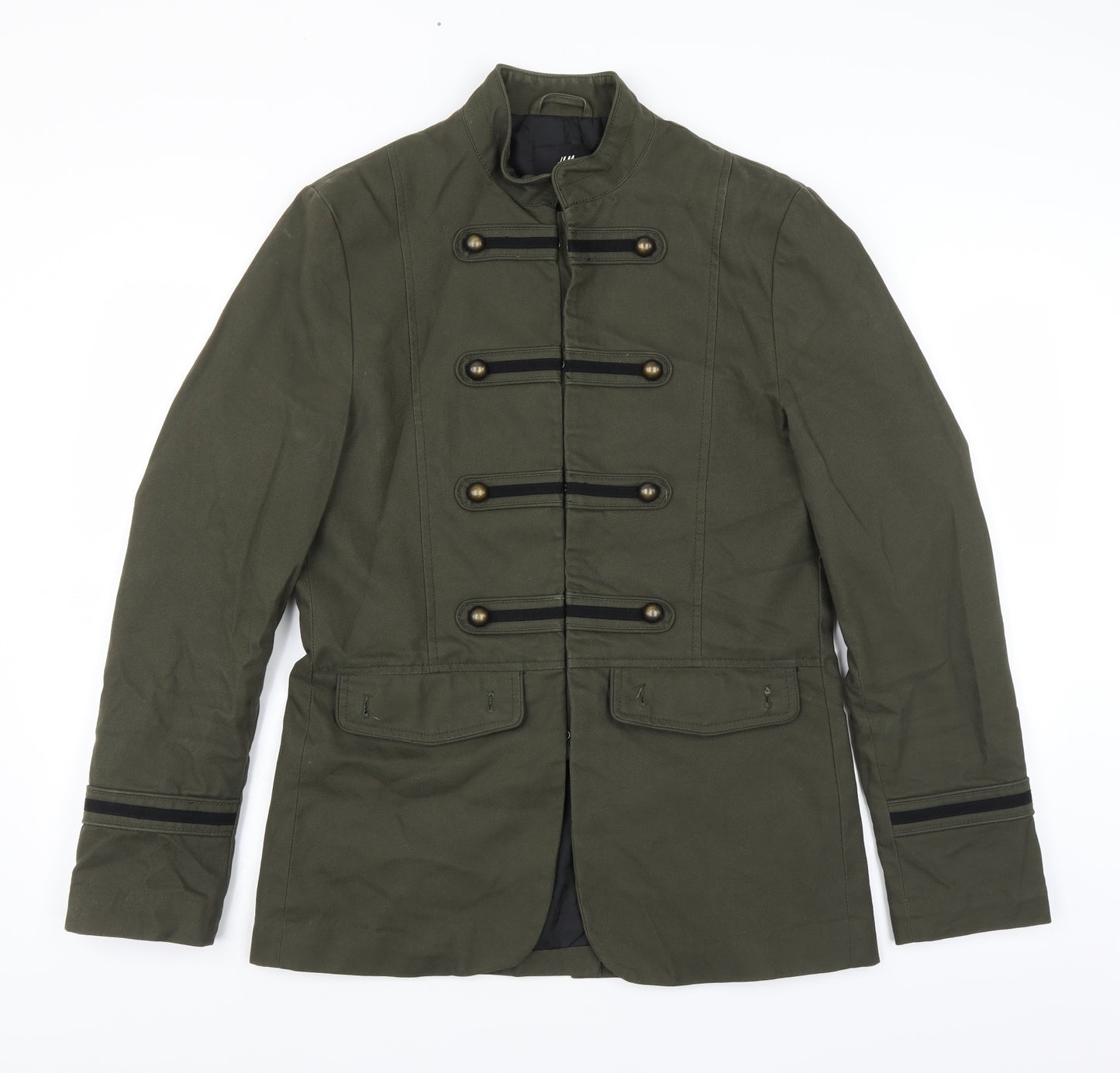 H&M Mens Green   Military Jacket Jacket Size 38