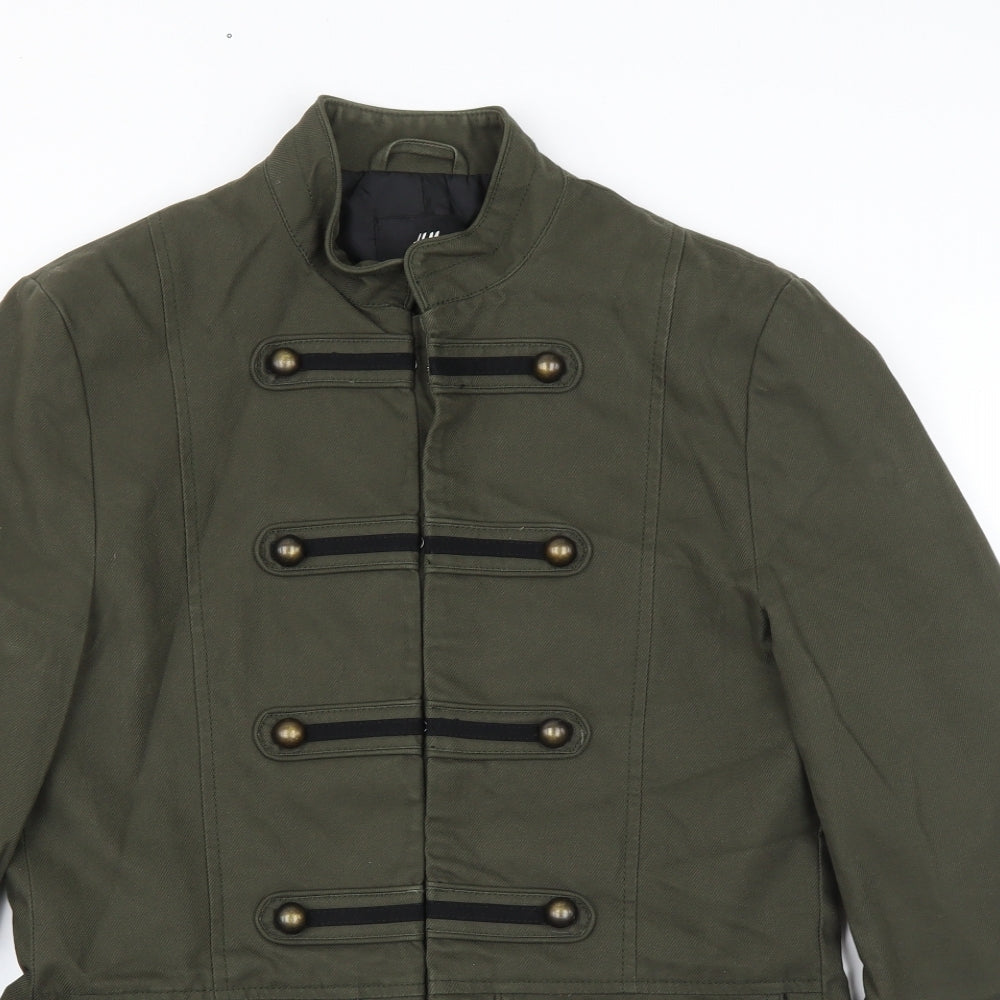 H&M Mens Green   Military Jacket Jacket Size 38