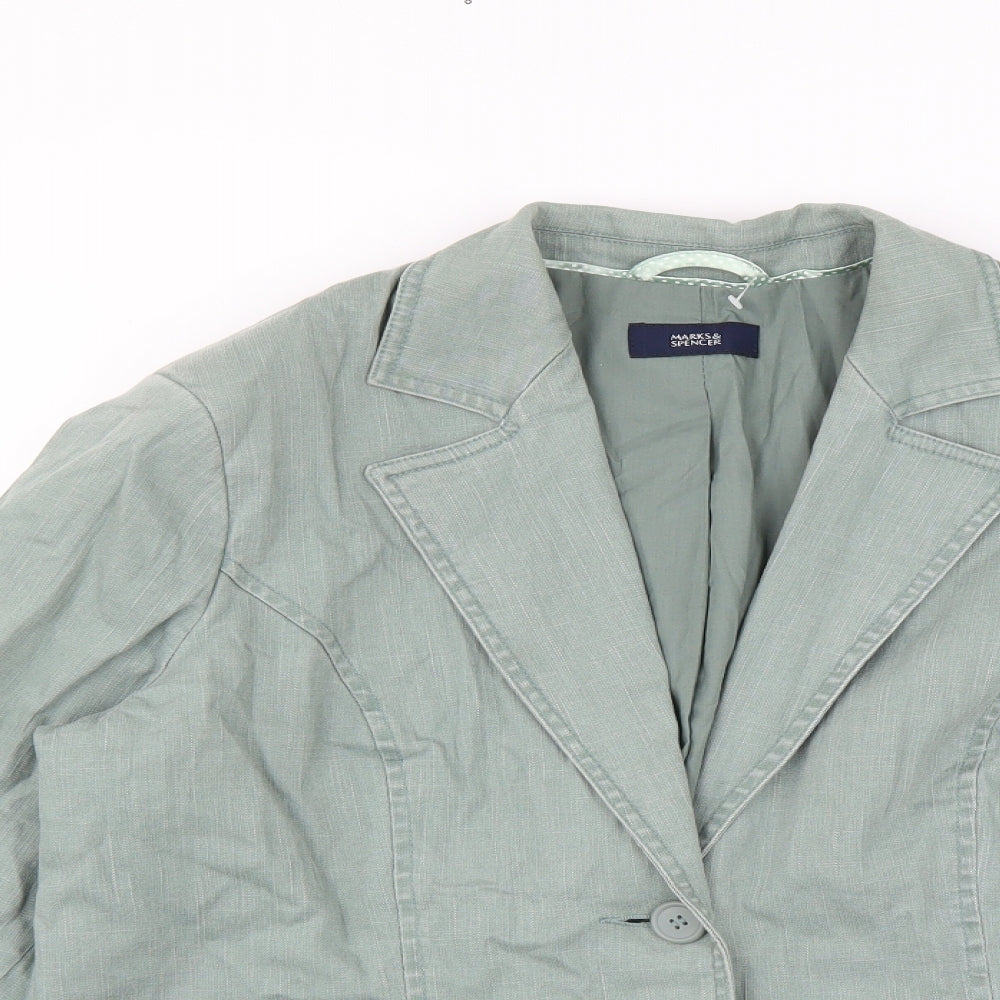 Marks and Spencer Womens Green   Jacket Blazer Size 18