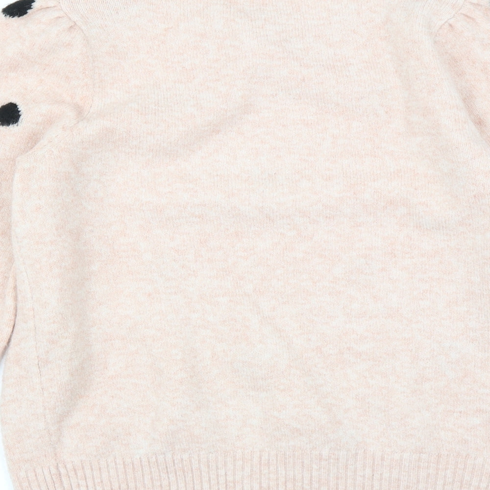 George Womens Pink Polka Dot  Pullover Jumper Size M