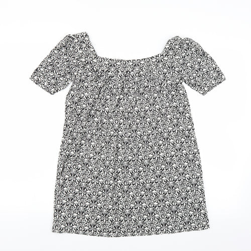 Matalan Womens Black Floral  Basic Blouse Size 8