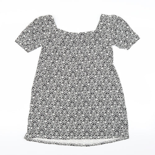 Matalan Womens Black Floral  Basic Blouse Size 8