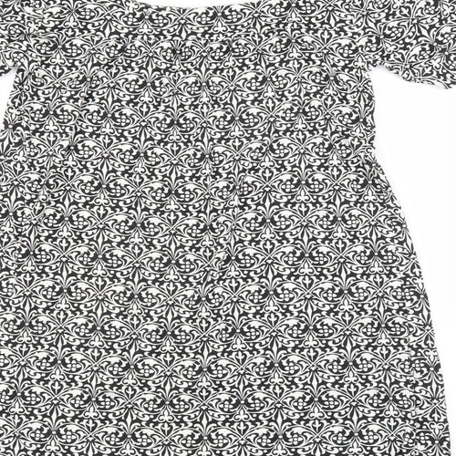 Matalan Womens Black Floral  Basic Blouse Size 8