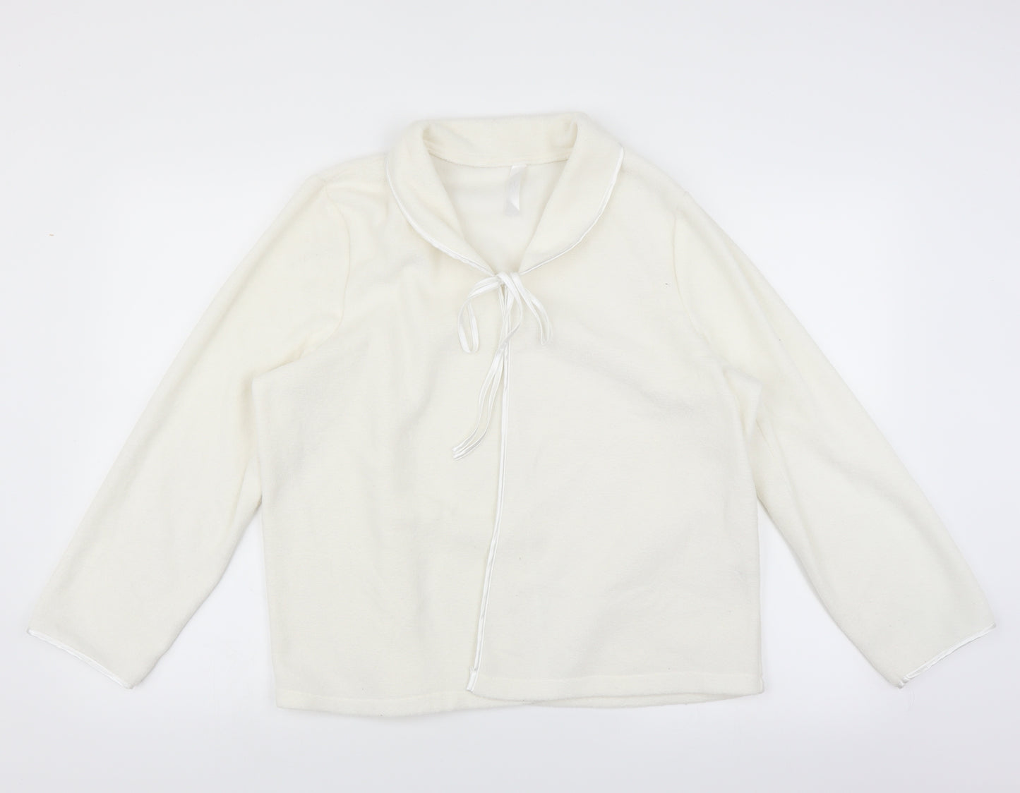 BM Womens White Solid  Top Pyjama Top Size 16