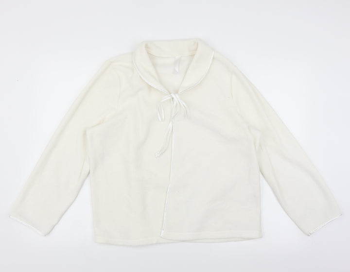 BM Womens White Solid  Top Pyjama Top Size 16