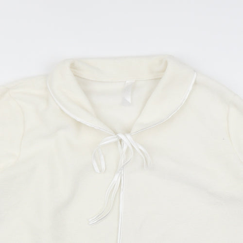 BM Womens White Solid  Top Pyjama Top Size 16