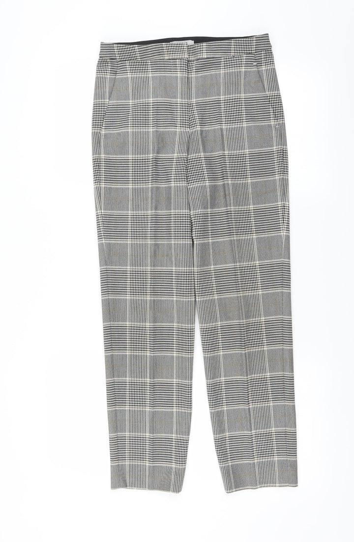 H&M Womens Grey Plaid  Trousers  Size 8 L25 in