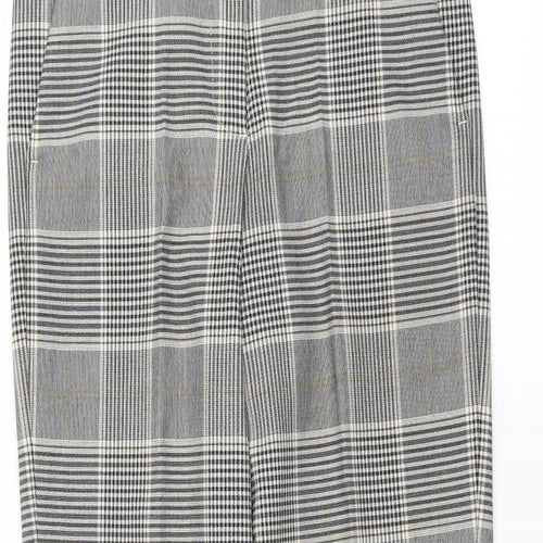 H&M Womens Grey Plaid  Trousers  Size 8 L25 in