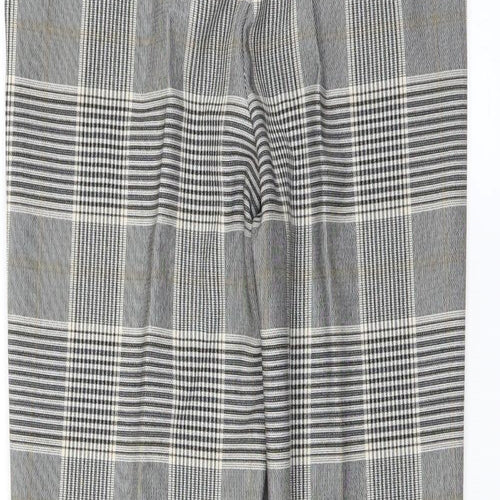 H&M Womens Grey Plaid  Trousers  Size 8 L25 in