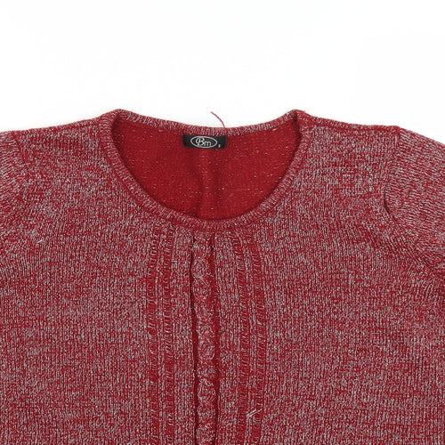 BM Womens Red   Pullover Jumper Size S  - glittery