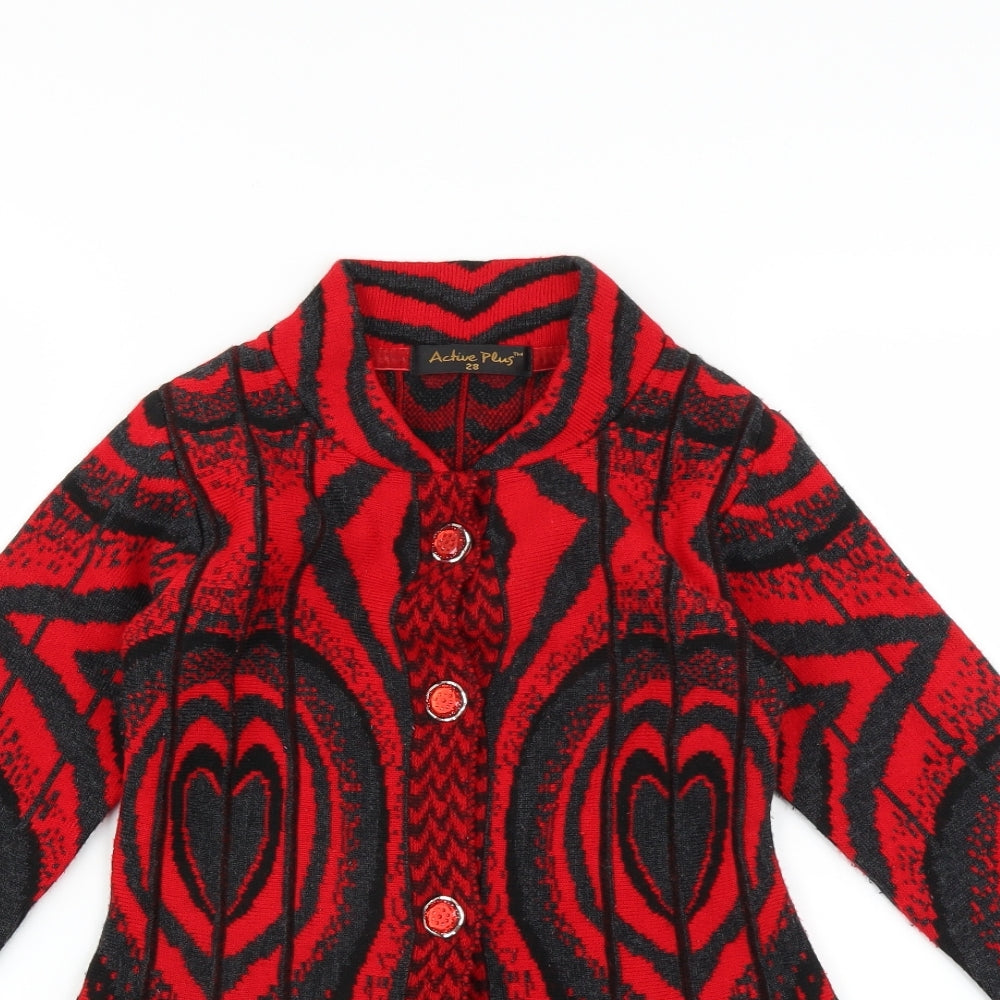 Active Plus Womens Red   Cardigan Jumper
