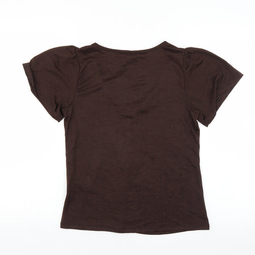 Peacocks Womens Brown   Basic Blouse Size 8