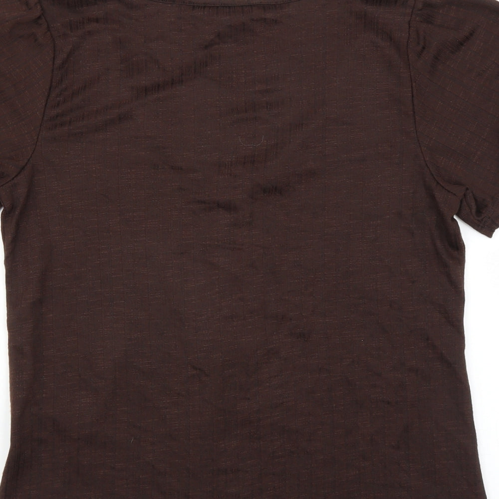 Peacocks Womens Brown   Basic Blouse Size 8