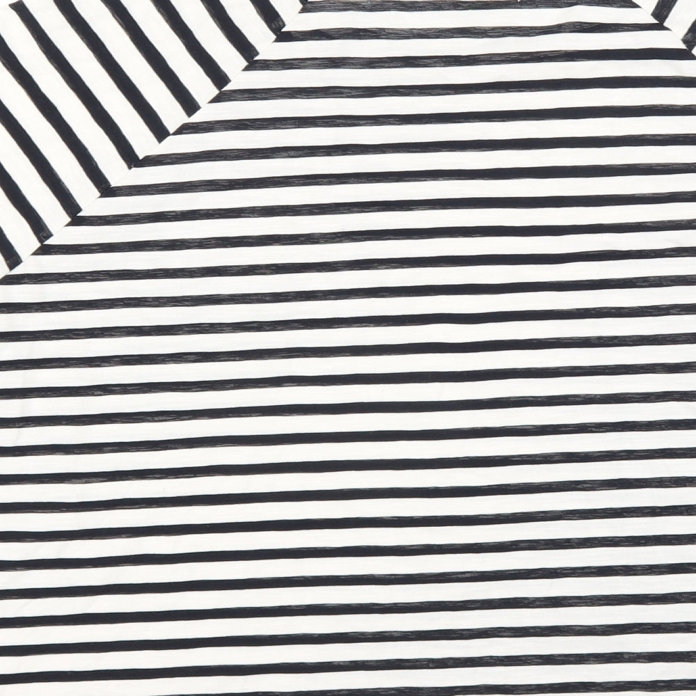 River Island Womens Black Striped  Basic T-Shirt Size 10