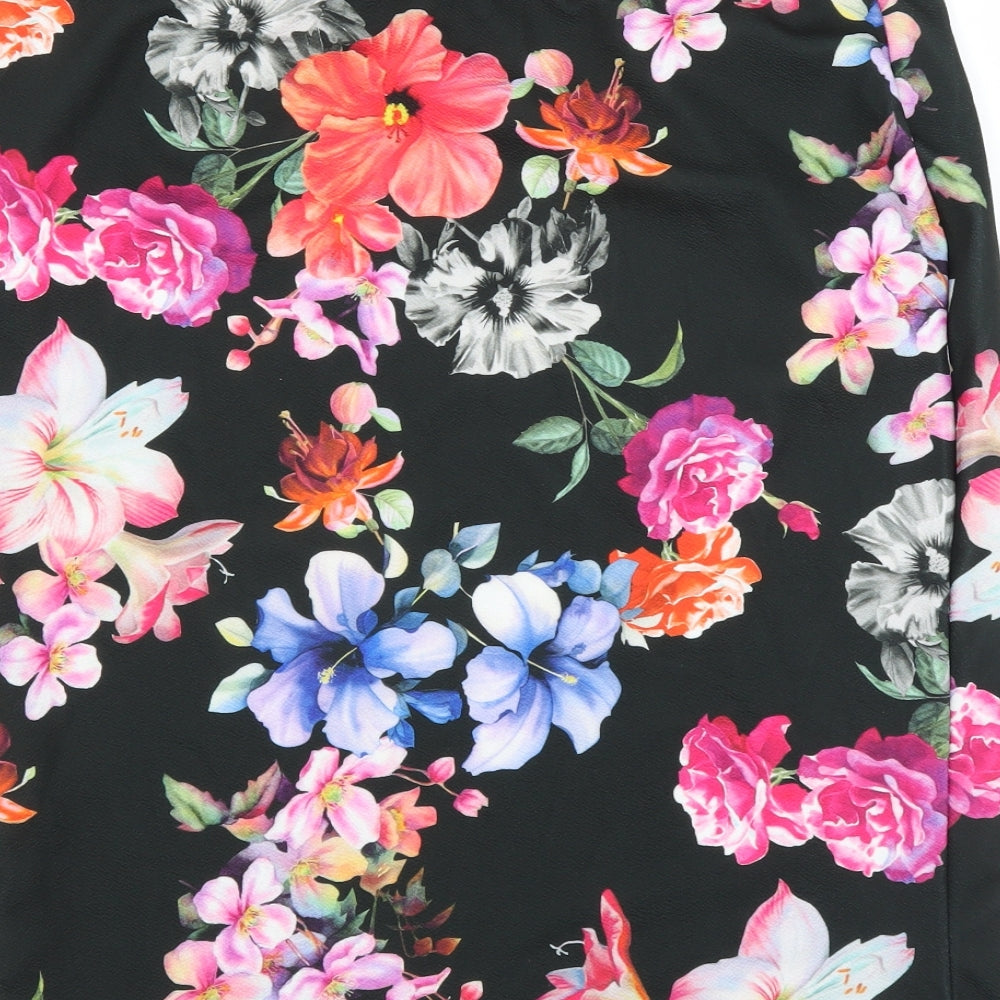 Select Womens Black Floral  Straight & Pencil Skirt Size 18