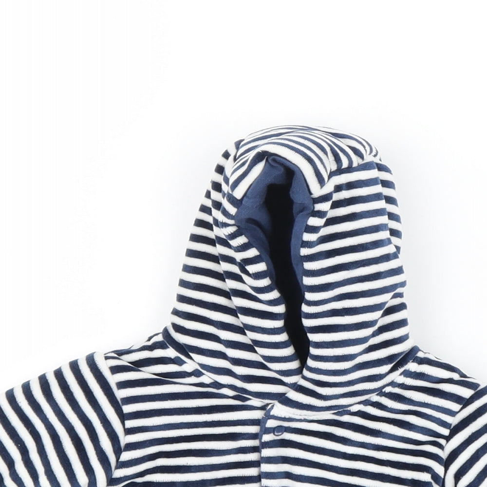 Marks and Spencer Boys Blue Striped  Jacket  Size 3-6 Months