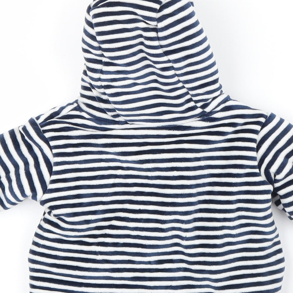 Marks and Spencer Boys Blue Striped  Jacket  Size 3-6 Months